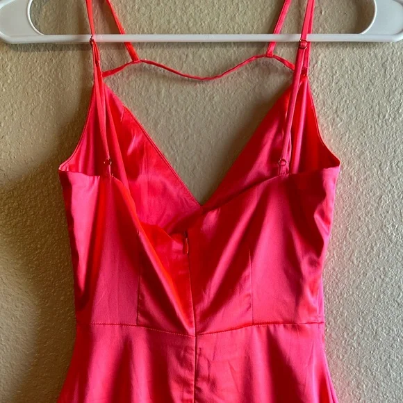 Oh Polly Neon Pink Mini Dress. - Picture 3 of 4